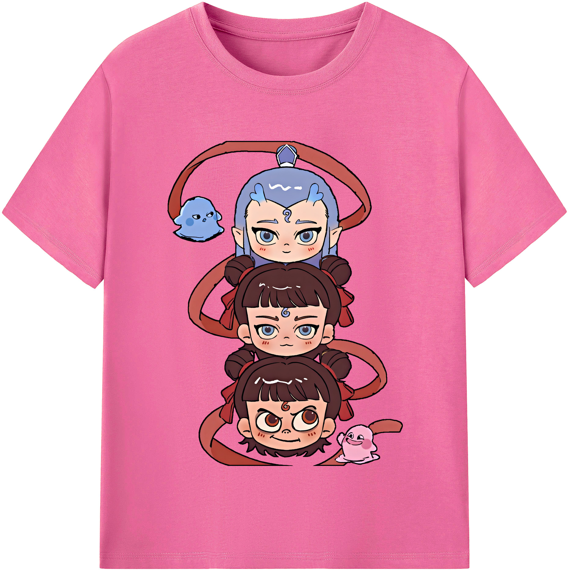 （画像用） Ne Zha 2 ナタ 魔童の大暴れ レディースカジュアルプリントTシャツ（綿100％）